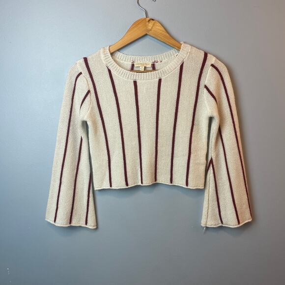 Chelsea & Violet Stripe Crop Bell Sleeve Sweater Girls Medium - Picture 1 of 4